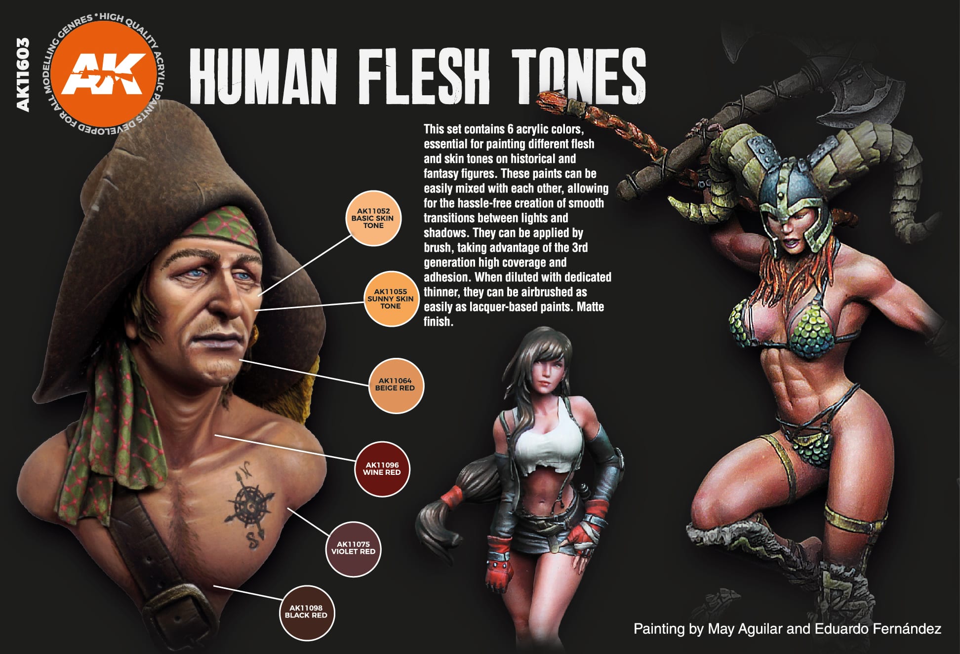 AK Interactive: 3rd Gen paint set - Human Flesh Tones Set
