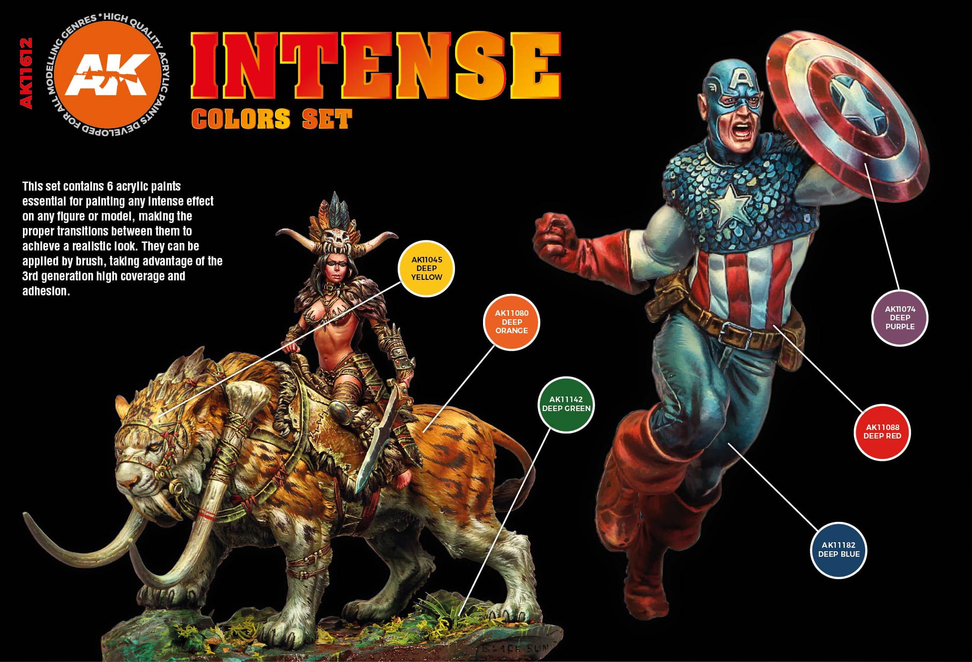 AK Interactive: 3rd Gen paint set - Intense Colors Set
