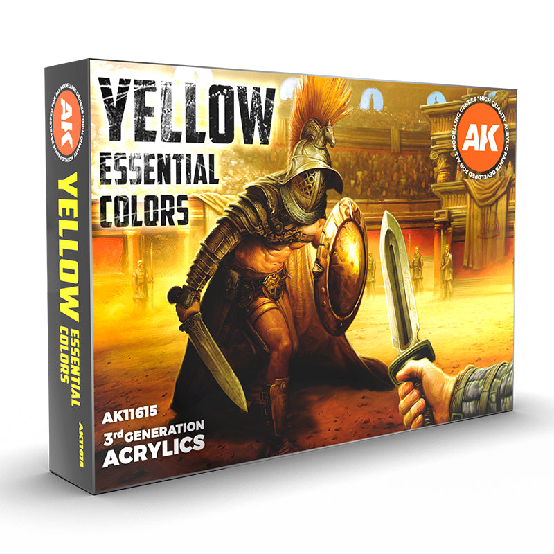 AK Interactive: 3rd Gen paint set - Yellow Essential Colors