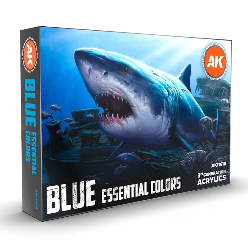 AK Interactive: 3rd Gen paint set - Blue Essential Colors