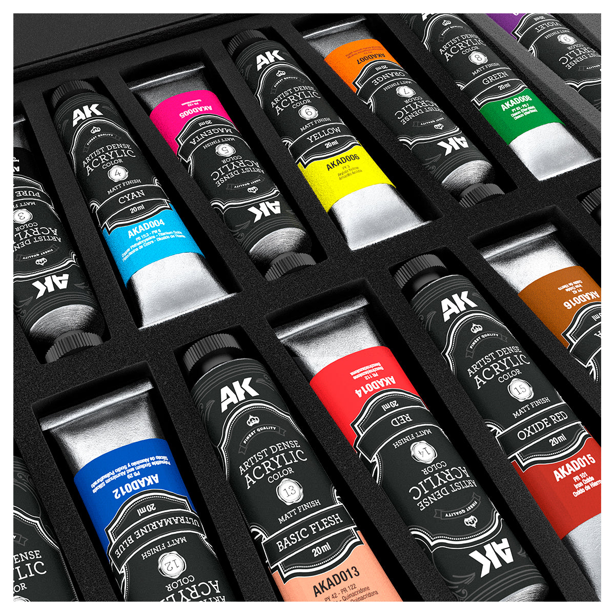 AK Interactive: Artist Dense Acrylic Colour - Deluxe Edition Box Full Range