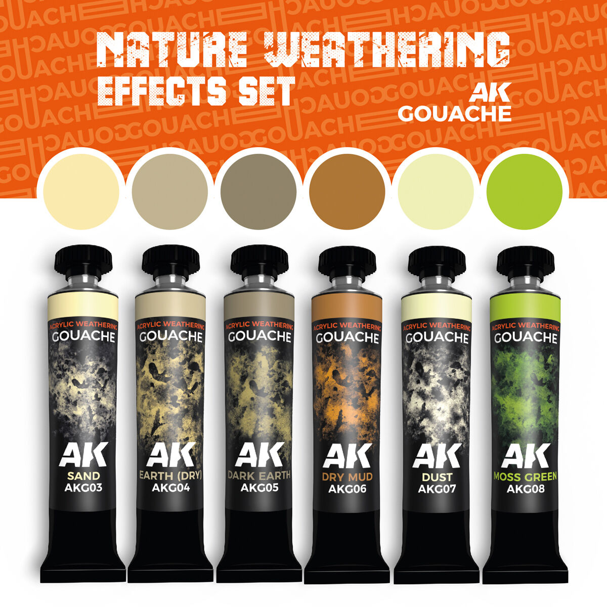 AK Interactive Gouache: Nature Weathering Effects Set