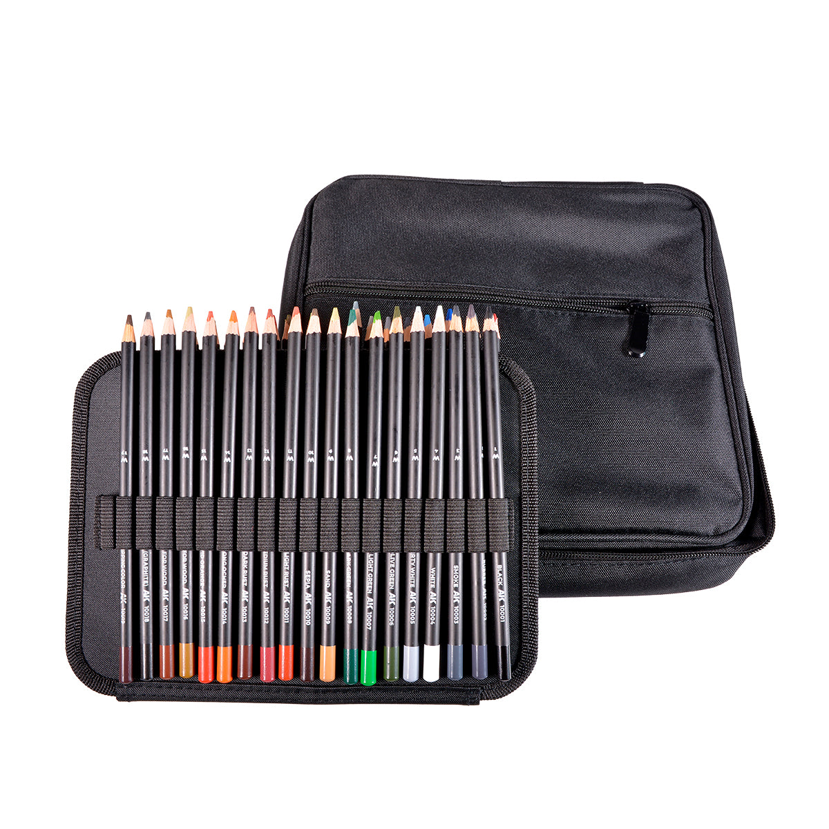 AK Interactive: Weathering Pencils - Full Range Cloth Case With Zipper