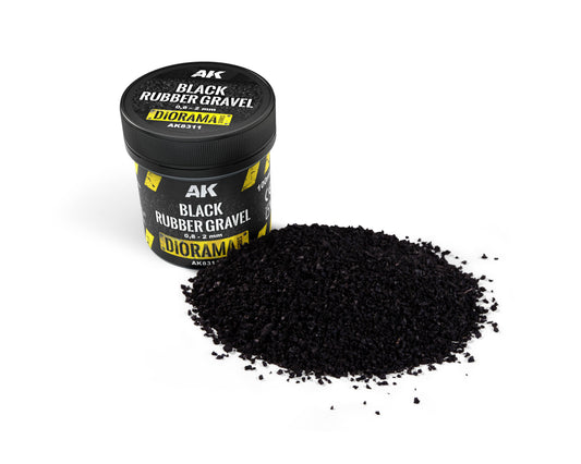 AK Interactive: Black Rubber Gravel 0,8-2Mm