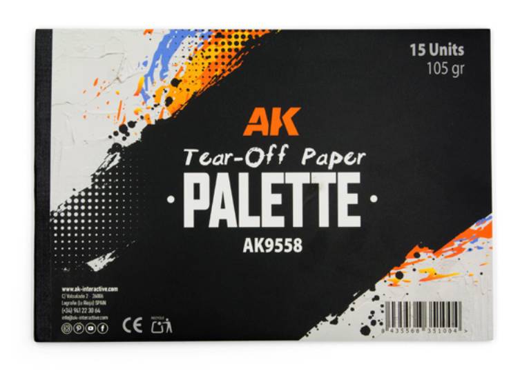 AK Interactive: Tear-Off Paper Palette 15 Sheets