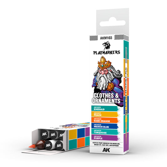 AK Interactive: Playmarkers Set - Clothes & Ornaments  (6 Markers)