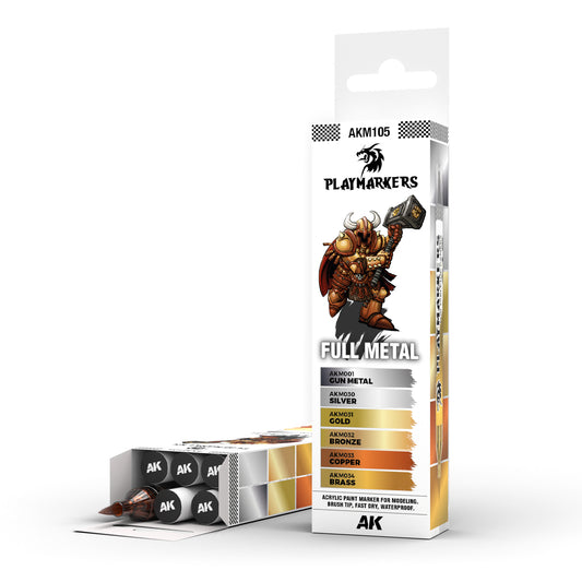 AK Interactive: Playmarkers Set - Full Metal (6 Markers)
