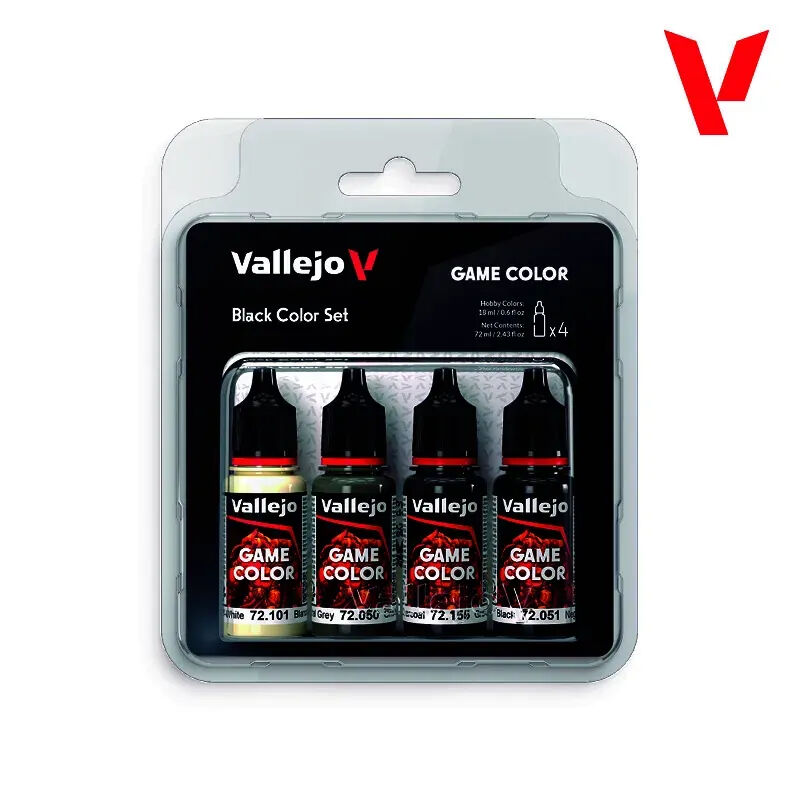 Vallejo Game Colour Black Acrylic Paint Set