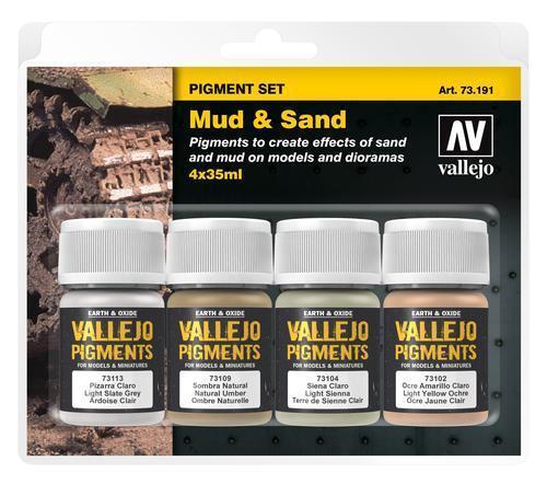 Vallejo Pigments Set Mud & Sand 4 x 35ml - Warhaus