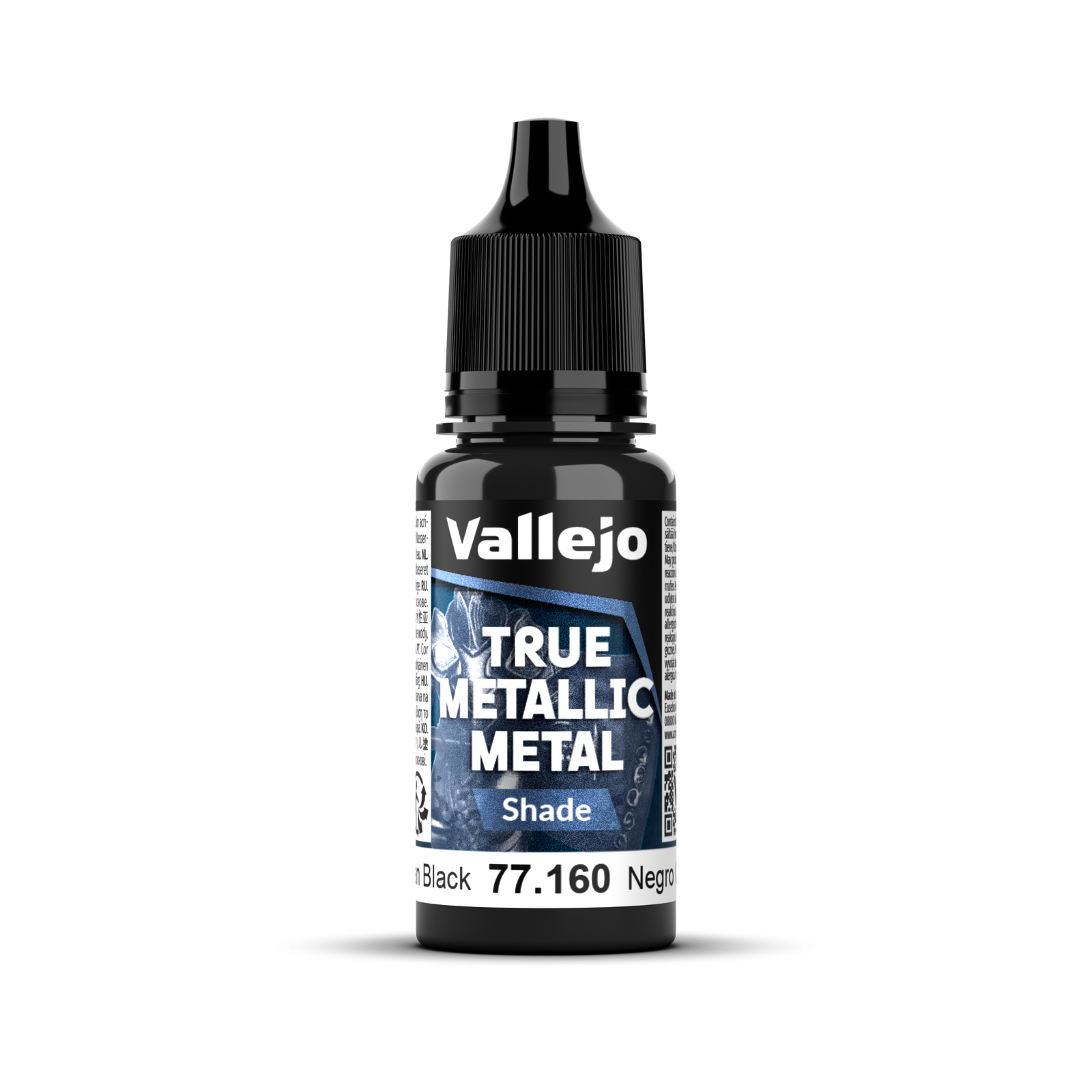 Vallejo True Metallic Metal: Shade - Obsidian Black 18 ml