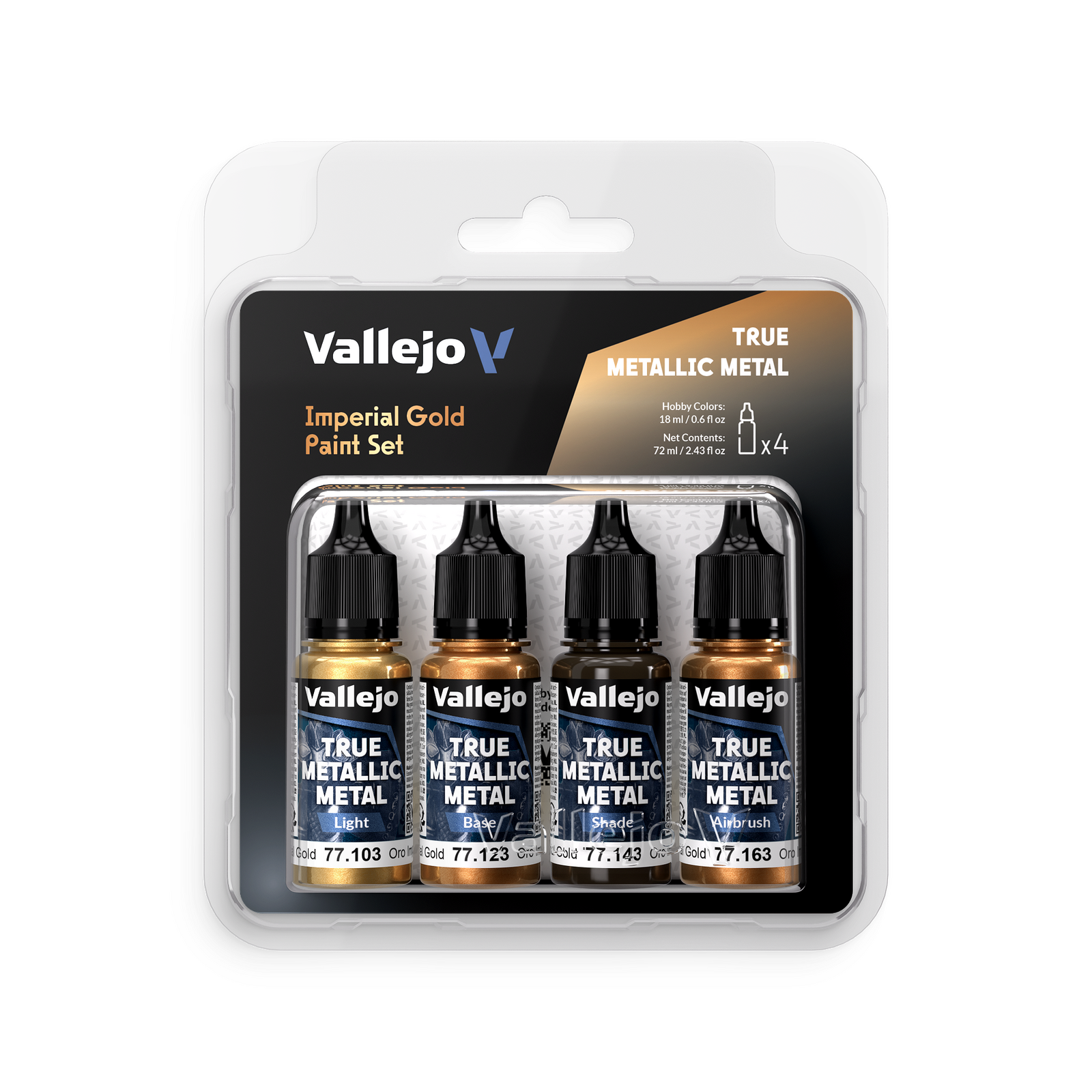 Vallejo: True Metallic Metal Imperial Gold - 4 Colour Paint Set - Warhaus