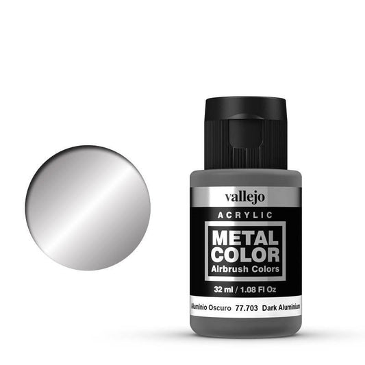 Vallejo Metal Color Dark Aluminium 32ml Acrylic Paint - Warhaus
