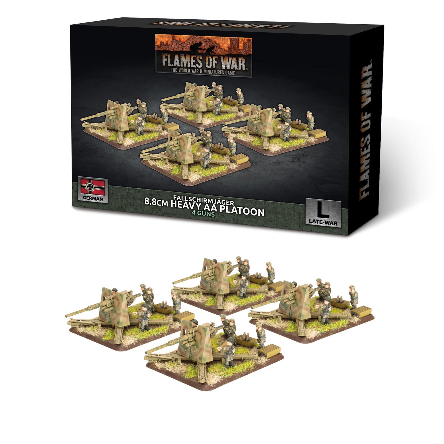 Flames of War: German - FJ 8.8cm Heavy AA (x4 Guns Plastic)