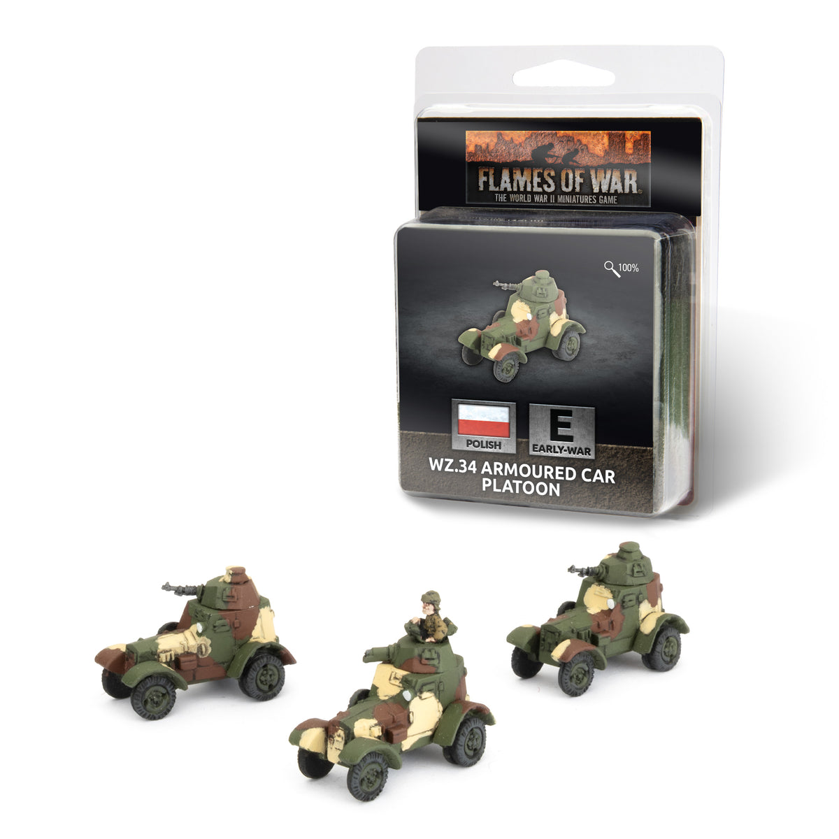 Flames of War: Polish: wz.34 Armoured Car Platoon (x3)
