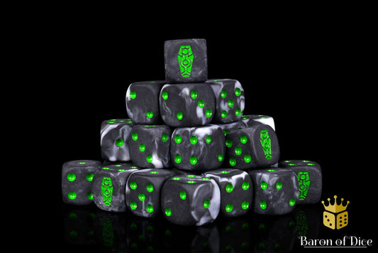 Baron of Dice: Day of the Dead Dice - Green Coffin (Round)