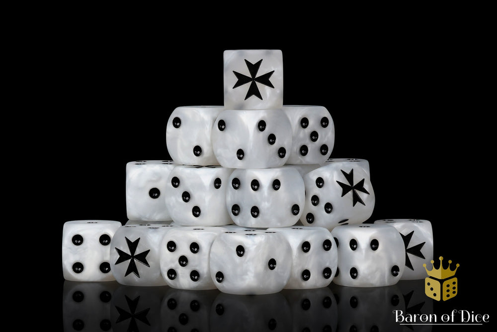 Baron of Dice: Knights Templar - White (Round)