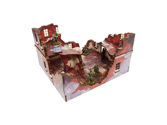 WW2 Normandy Ruined Large House – 1 (Pre-painted 28mm)