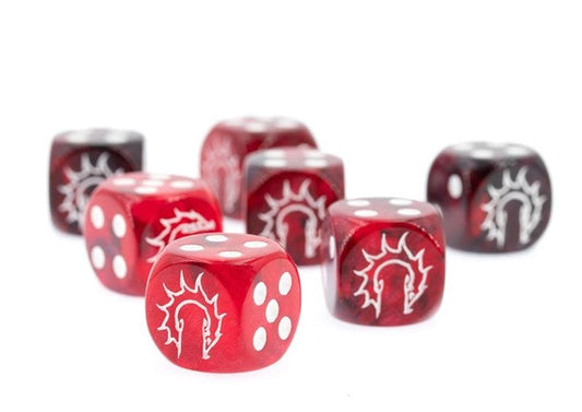 Conquest - Conquest First Blood Logo on Dark Red/Black Marbled Dice - 24 per pack - Warhaus