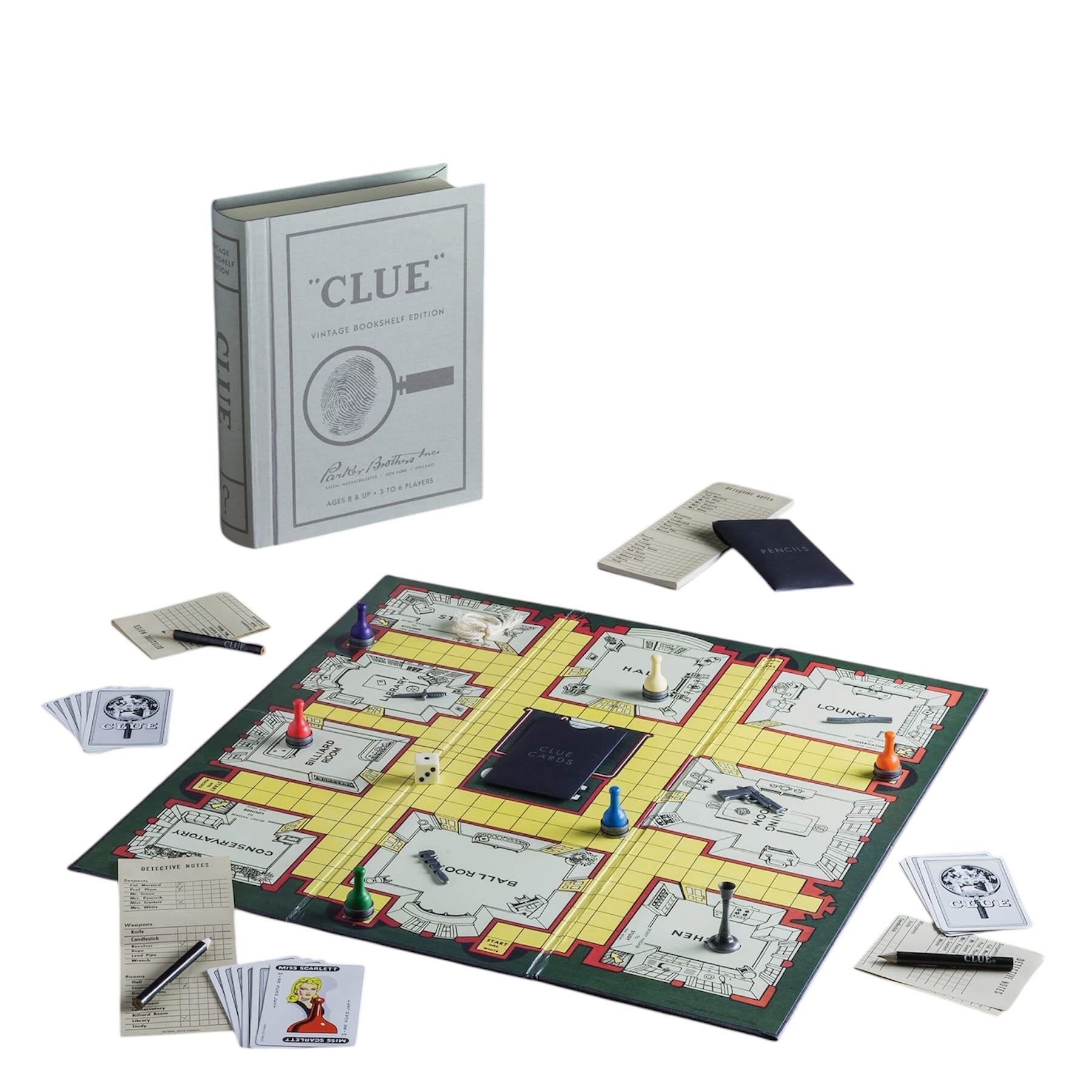 Clue Vintage Bookshelf Edition Board Game