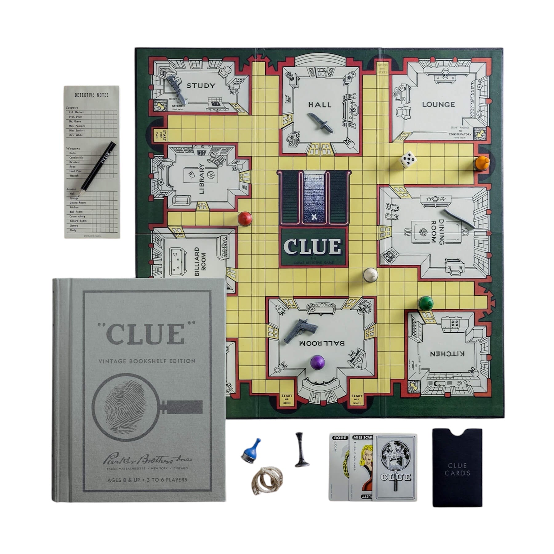 Clue Vintage Bookshelf Edition Board Game