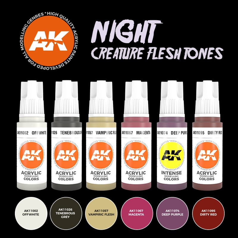 AK Interactive: 3rd Gen paint set - Night Creatures Flesh Tone Set
