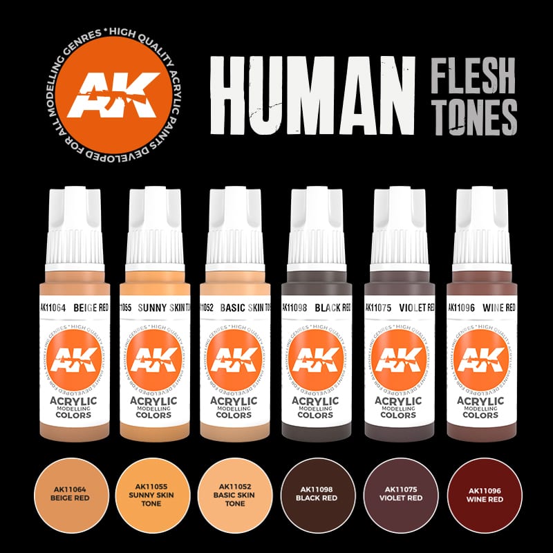 AK Interactive: 3rd Gen paint set - Human Flesh Tones Set
