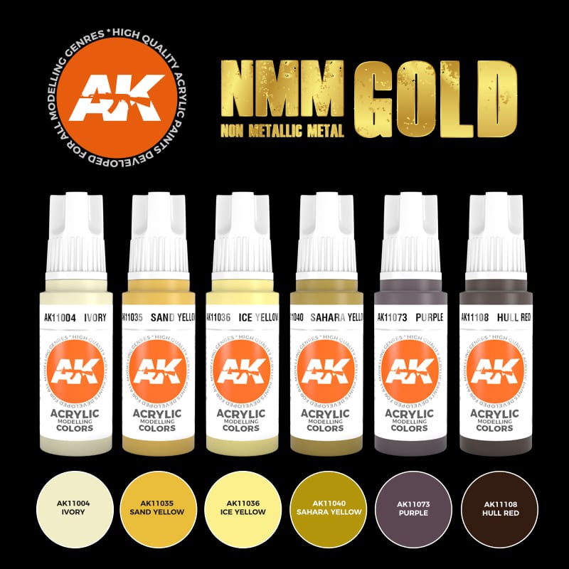 AK Interactive: 3rd Gen paint set - NMM Gold Set