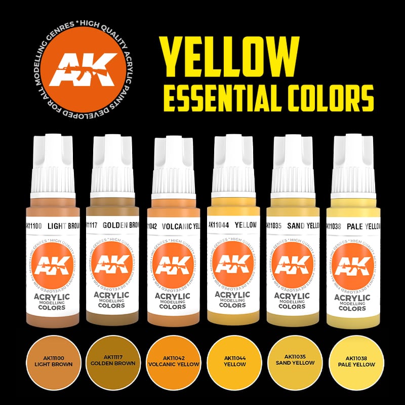 AK Interactive: 3rd Gen paint set - Yellow Essential Colors