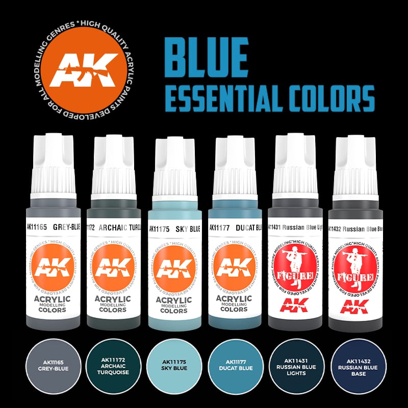 AK Interactive: 3rd Gen paint set - Blue Essential Colors