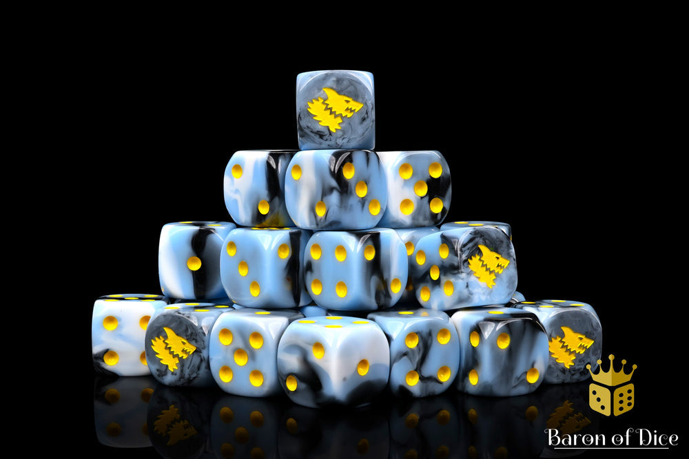 Baron of Dice: Snow Direwolf (Round)