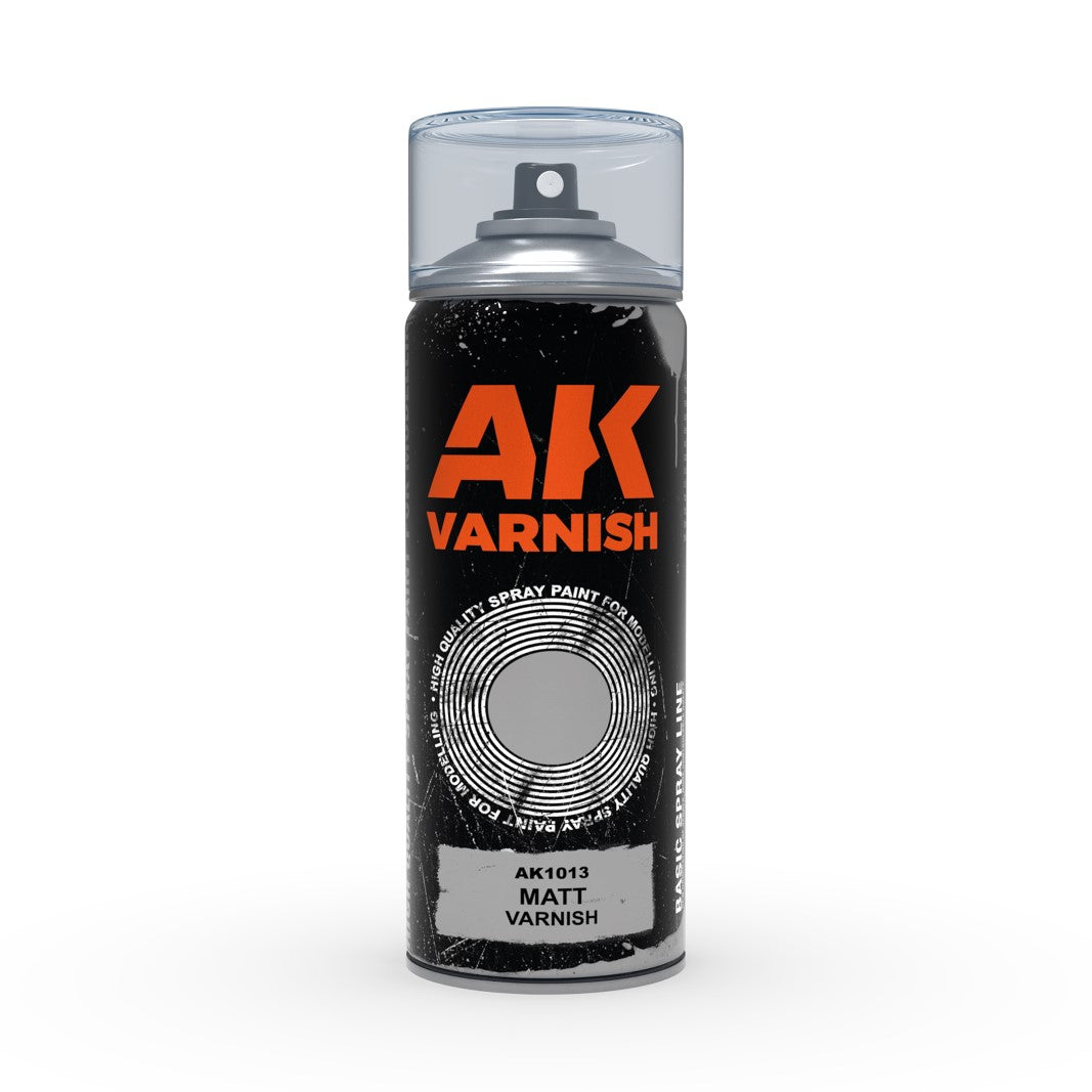 Ak Interactive: Aerosol Spray Primer  - Matt Varnish - Spray 400ml (Includes 2 Nozzles)