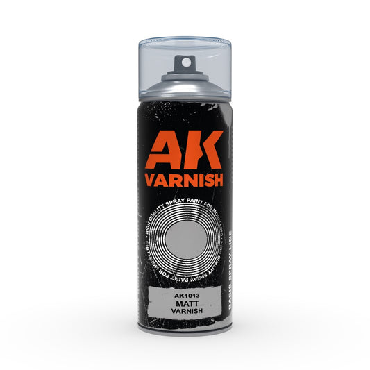 Ak Interactive: Aerosol Spray Primer  - Matt Varnish - Spray 400ml (Includes 2 Nozzles)