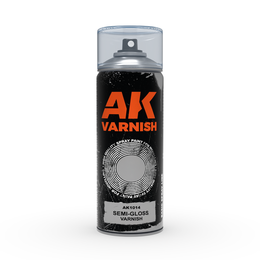 Ak Interactive: Aerosol Spray Primer  - Semi-Gloss Varnish - Spray 400ml (Includes 2 Nozzles)