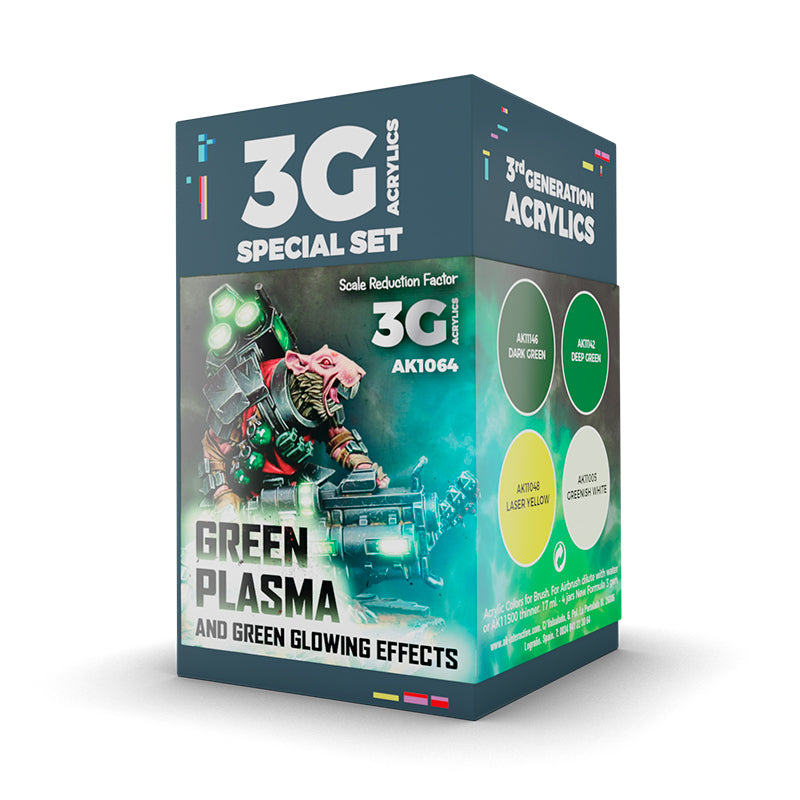 AK Interactive: 3 Gen Acrylics - Wargame Color Set. Green Plasma And Glowing Effects