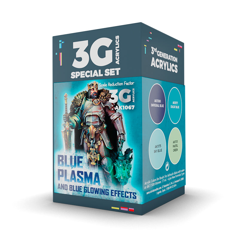 AK Interactive: 3 Gen Acrylics - Wargame Color Set. Blue Plasma And Glowing Effects