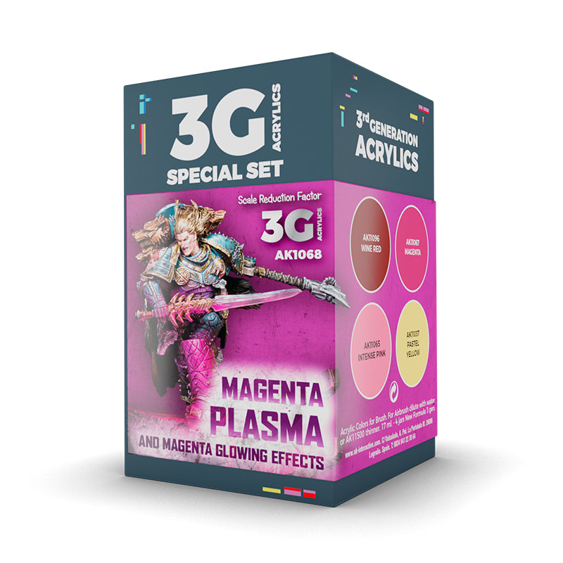AK Interactive: 3 Gen Acrylics - Wargame Color Set. Magenta Plasma And Glowing Effects