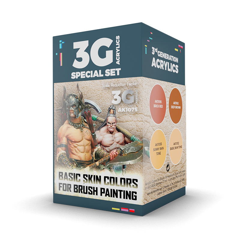 AK Interactive: 3 Gen Acrylics - Wargame Color Set. Basic Skin Colors