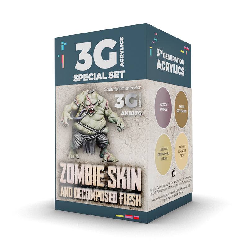 AK Interactive: 3 Gen Acrylics - Wargame Color Set. Zombie Skin