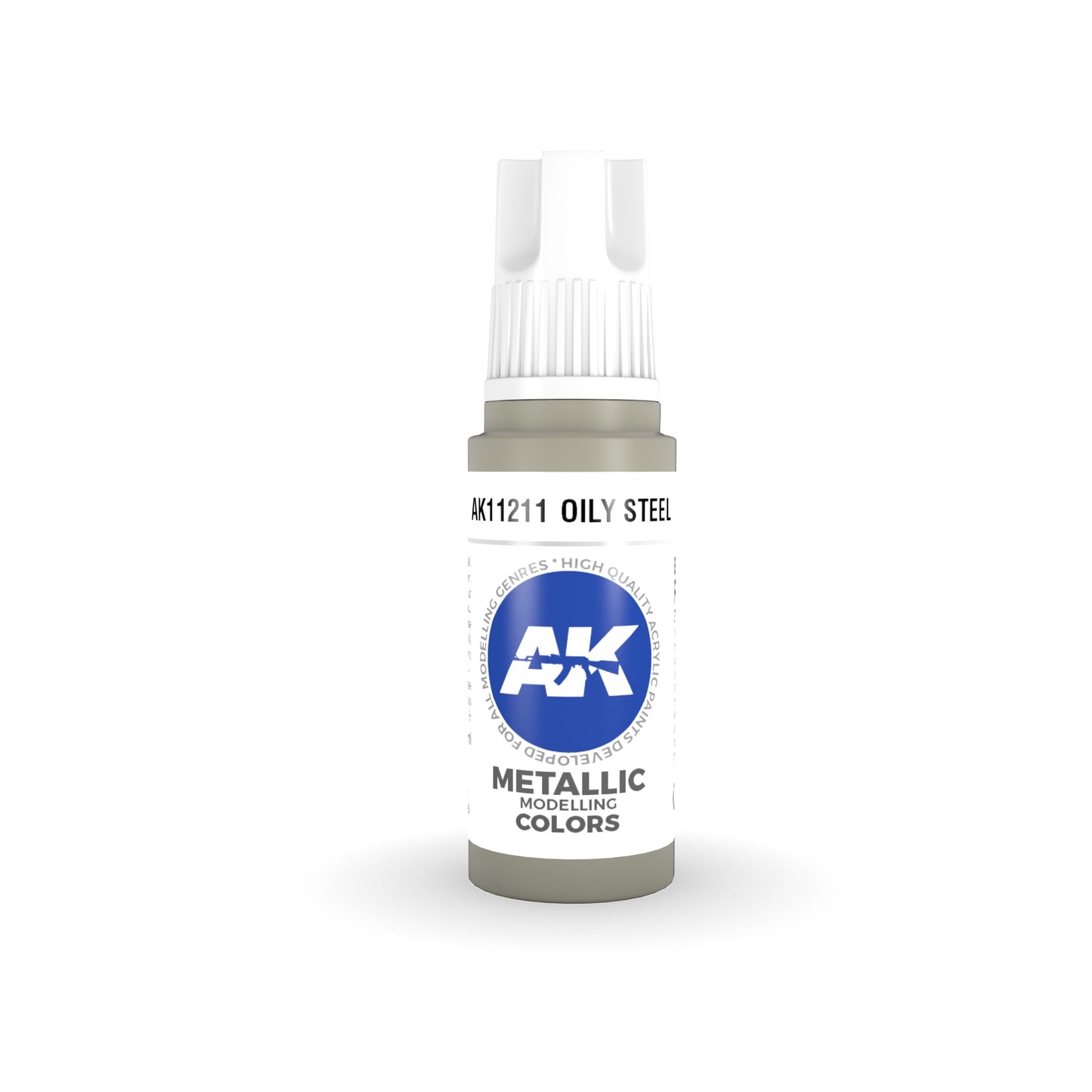 AK Interactive: 3 Gen Acrylics - Oily Steel 17ml