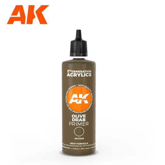 AK Interactive: 3 Gen Primers - Olive drab surface Primer 100ml