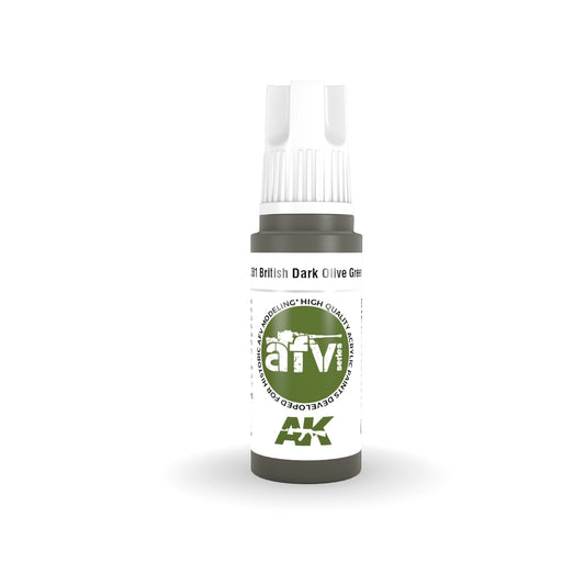 AK Interactive: 3 Gen Acrylics - British Dark Olive Green Pfi 17ml