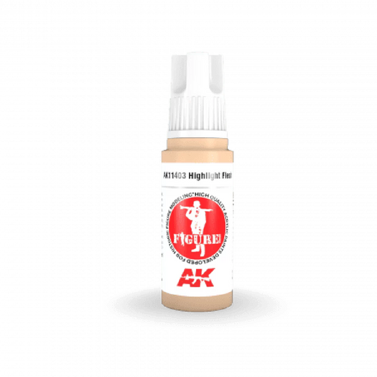 AK Interactive: 3 Gen Figures Acrylics - Highlight Flesh 17ml