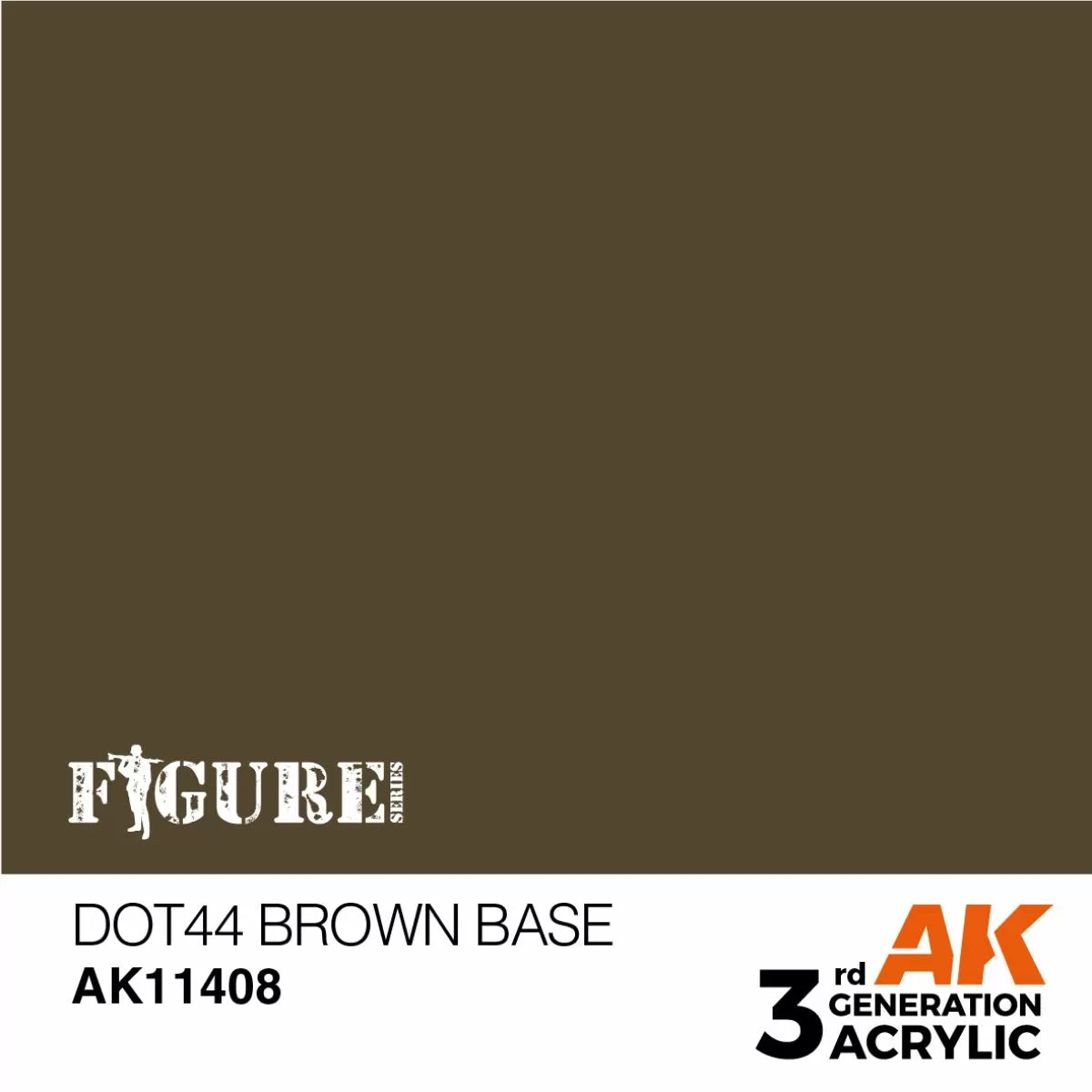 AK Interactive: 3 Gen Figures Acrylics - Dot44 Brown Base 17ml