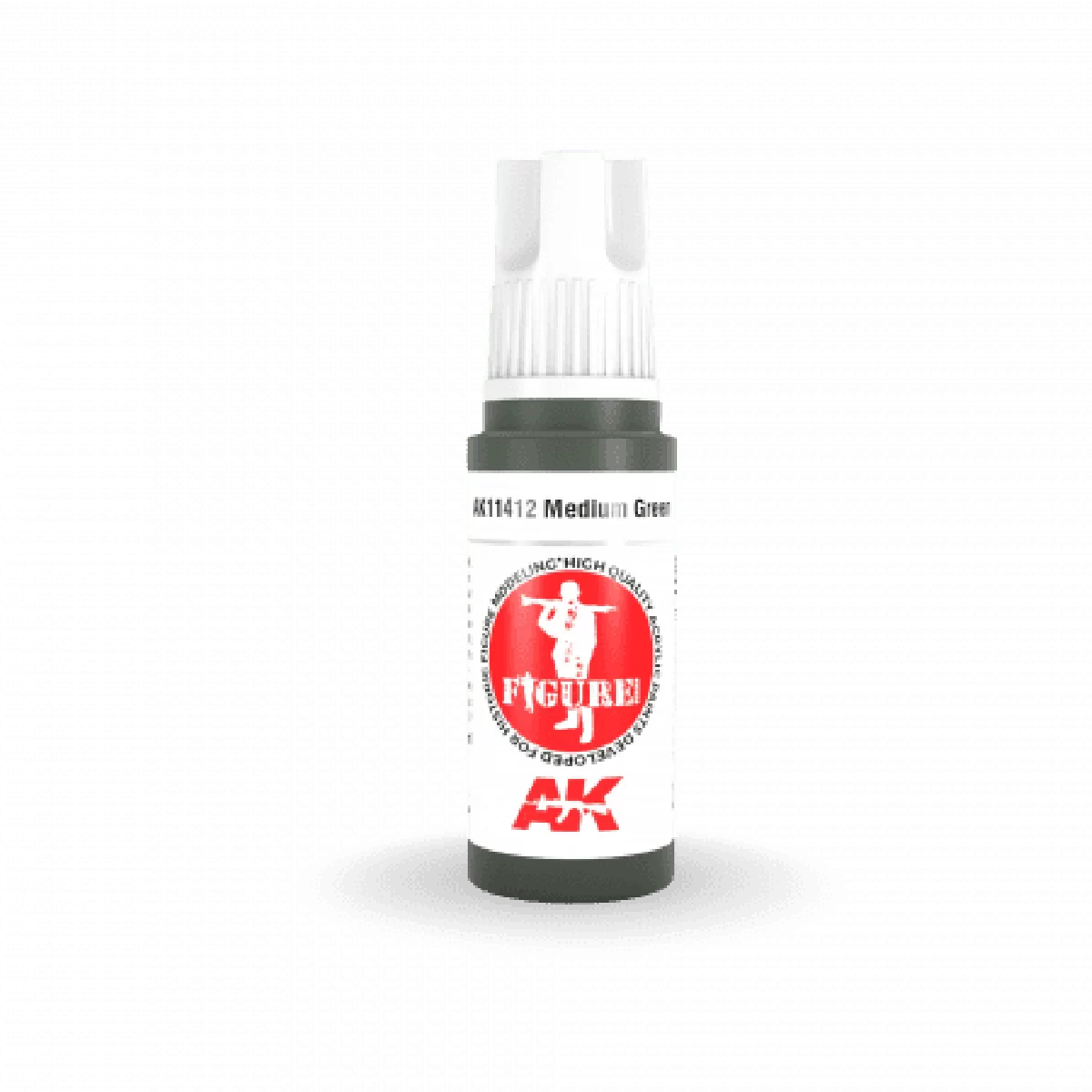 AK Interactive: 3 Gen Figures Acrylics - Medium Green 17ml