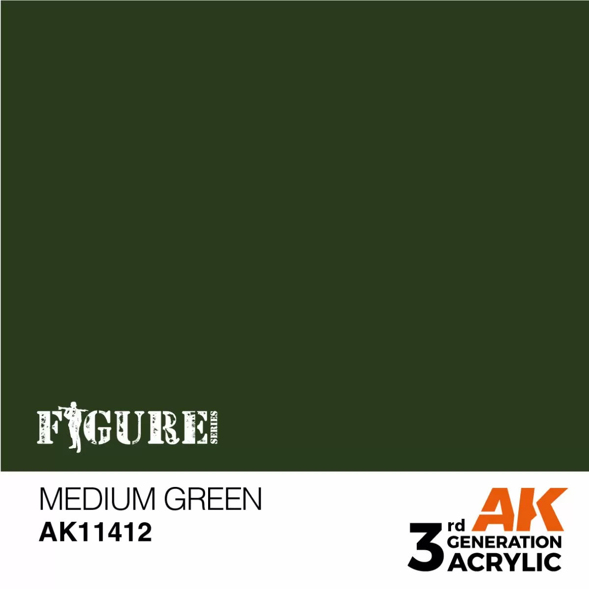 AK Interactive: 3 Gen Figures Acrylics - Medium Green 17ml