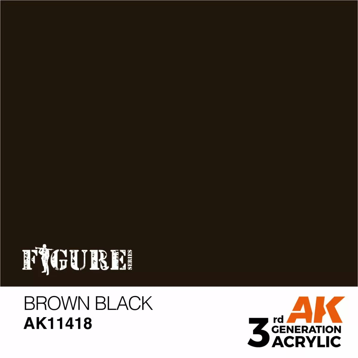 AK Interactive: 3 Gen Figures Acrylics - Brown Black  17ml