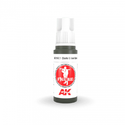 AK Interactive: 3 Gen Figures Acrylics - Dark Olive Green 17ml