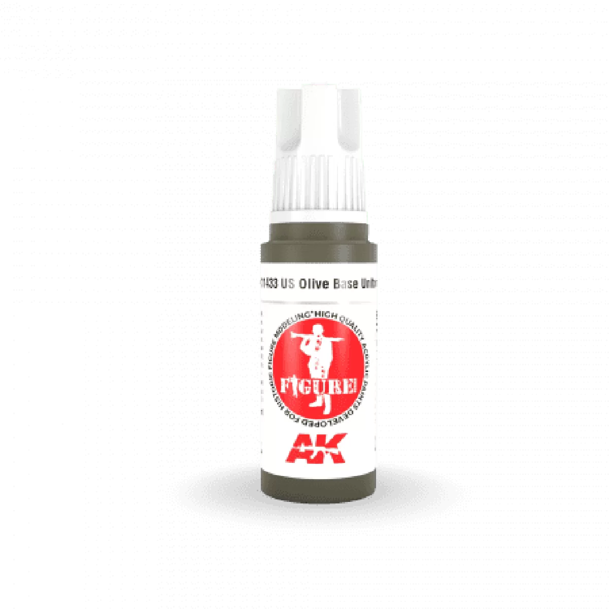 AK Interactive: 3 Gen Figures Acrylics - US Olive Base Uniform 17ml