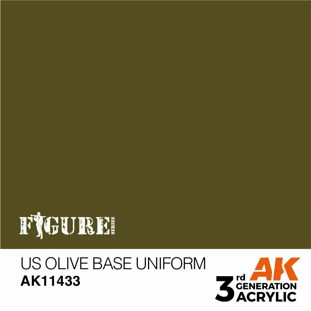 AK Interactive: 3 Gen Figures Acrylics - US Olive Base Uniform 17ml