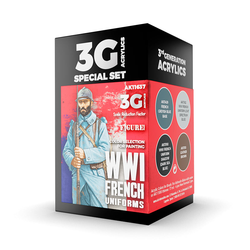 AK Interactive: 3 Gen Acrylics - Wwi French Uniforms